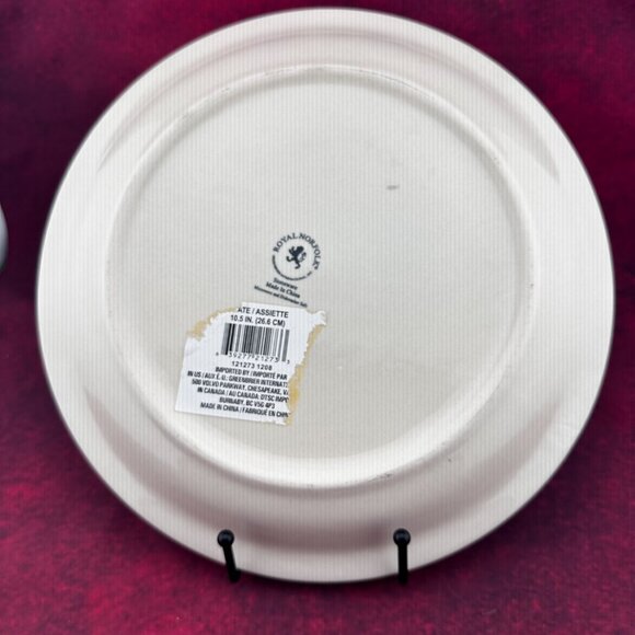 RED SWIRL HAND PAINTED COLLECTION DINER PLATE by ROYAL NORFOLK, 10,5 inch - Picture 3 of 4